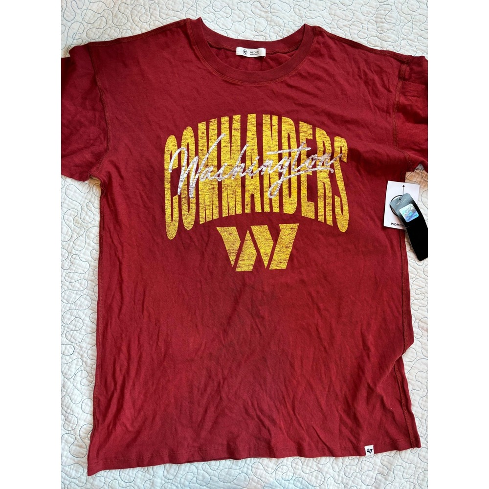 47 Brand Washington Commanders NFL Womens Burgundy Graphic T-Shirt Medium‎